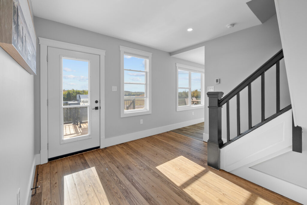 Hope River Entrance and Staircase with a deck and bbq